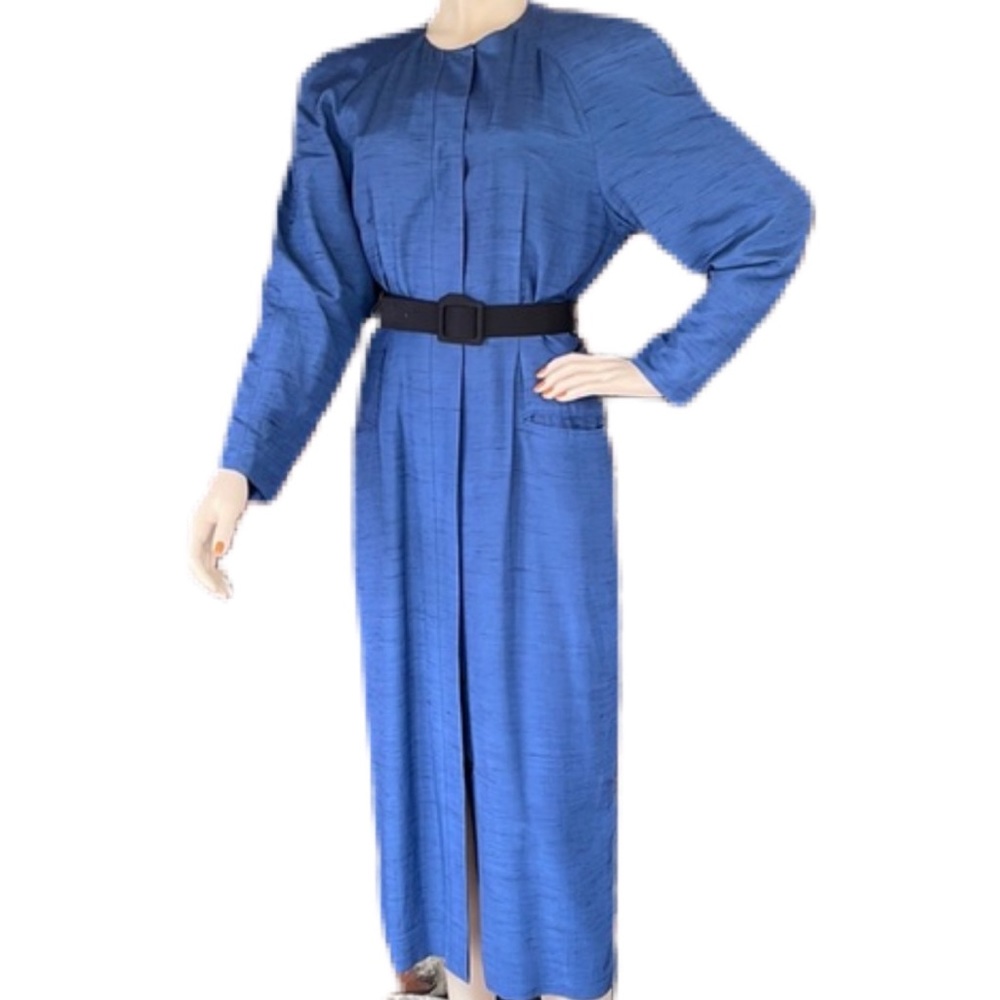 Vintage Tahari Blue Sleek Coat Dress